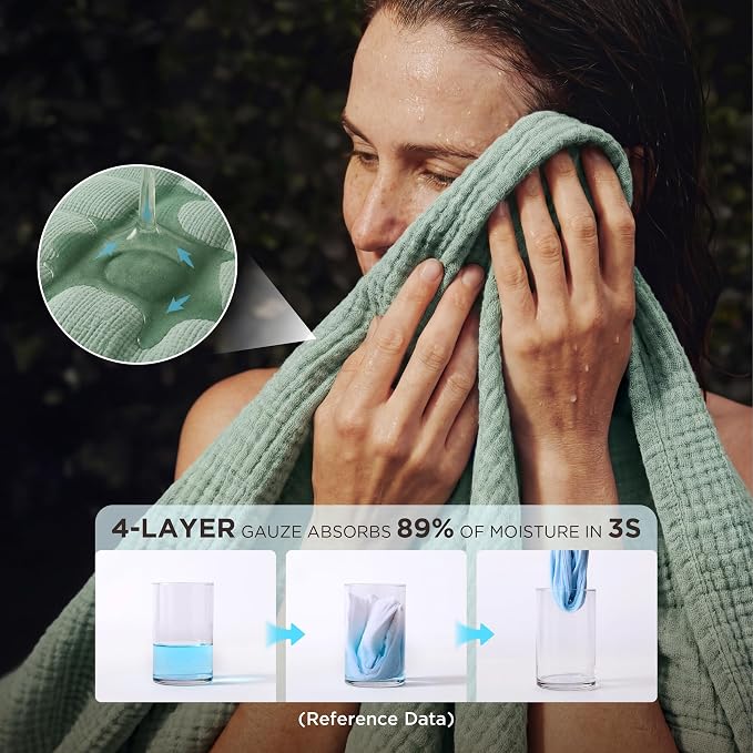 Bedsure 100% Cotton Muslin Throw Blanket Twin XL - Image 3