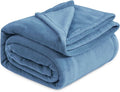 Bedsure GentleSoft Fleece Blankets King Size Washed Blue by BEDSURE