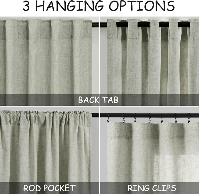 Nanspring Extra Wide Linen Curtains - Image 3