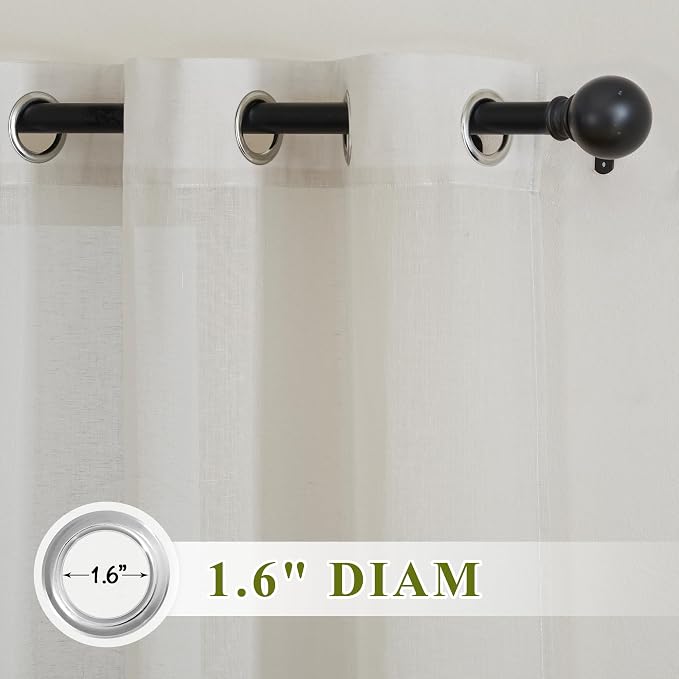 NICETOWN Natural Linen Curtains - Image 2