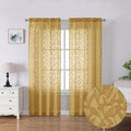 Lecloud Leia Dark Gold Sheer Curtains 72 Inches Long 2 Panels, Airy & by Lecloud