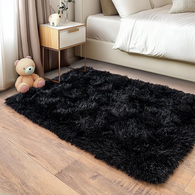 Pionblank Fluffy Small Rug for Bedroom 2x3 Feet, Shag Soft Area Rug, Modern - Image 7