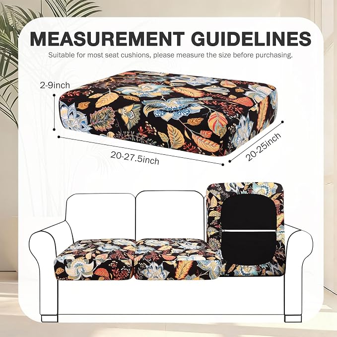 hyha 12Pcs Patio Cushion Covers, Stretch Outdoor Couch Cushion Covers - Image 2