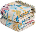 MSGKV Boho Throw Blanket for Couch Cotton Floral Blanket 50"x60" Throws for by MSGKVHomeTextiles