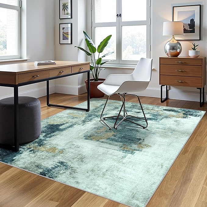 5x7 Area Rugs for Living Room Rug Washable: Abstract Rug for Dining Room - Image 3