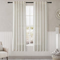 Nanspring Cream Semi Sheer Linen Curtains 72 inch Length by Nanspring