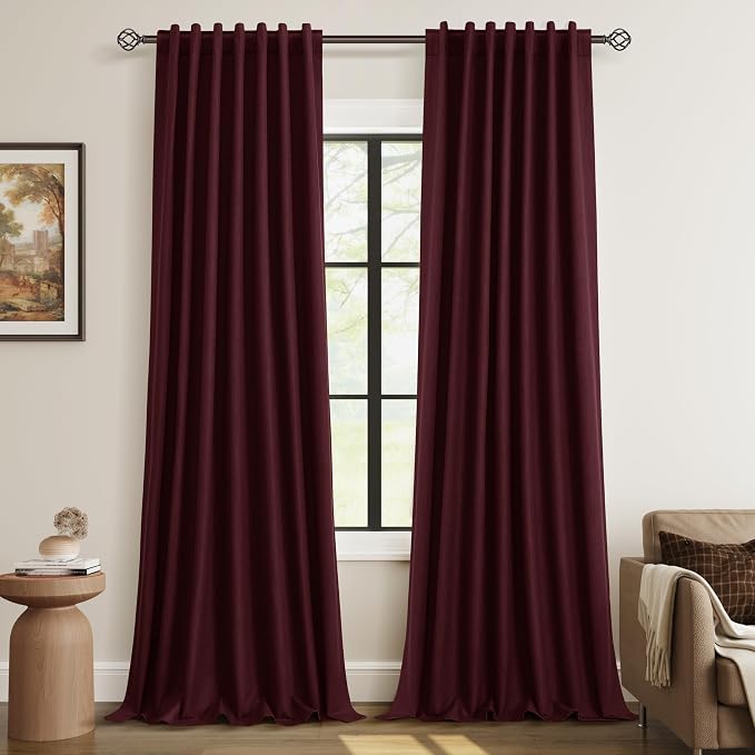 Guken 100% Blackout Curtains 90 Inch Length 2 Panels Set by Guken
