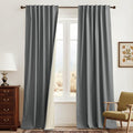 RYB HOME Grey Linen Blackout Curtains by RYBHOME