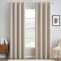 MIULEE Linen Textured Curtains Solid 100% Blackout by MIULEE