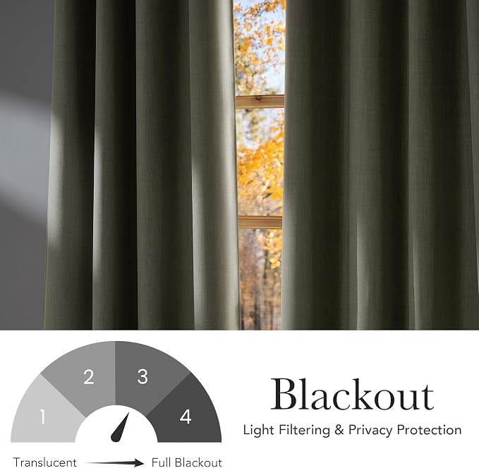 NICETOWN Faux Linen Beige Blackout Curtains 84 inches Long - Image 6