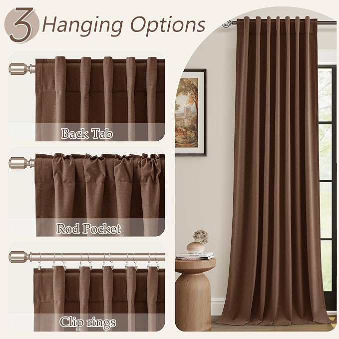 Guken 100% Blackout Curtains 90 Inch Length 2 Panels Set - Image 6