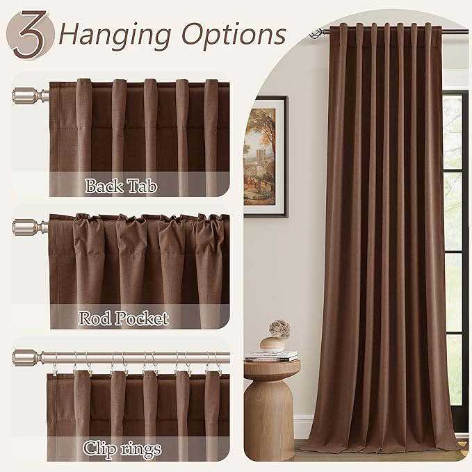 Guken 100% Blackout Curtains 72 Inch Length 2 Panels Set - Image 6
