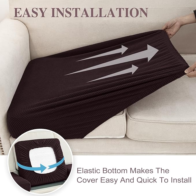 Couch Cushion Cover Chaise Lounge Cover Washable Separate Seat Chaise Couch - Image 5
