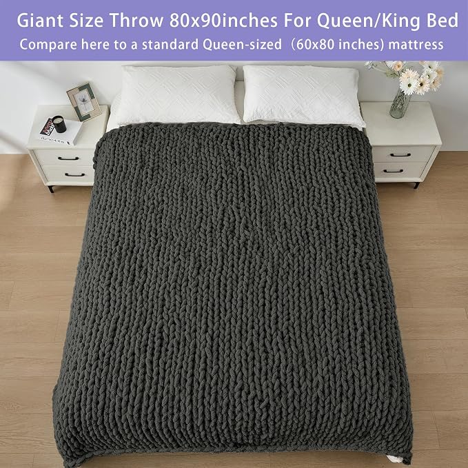 Bigacogo Chunky Knit Throw Blanket - Image 5