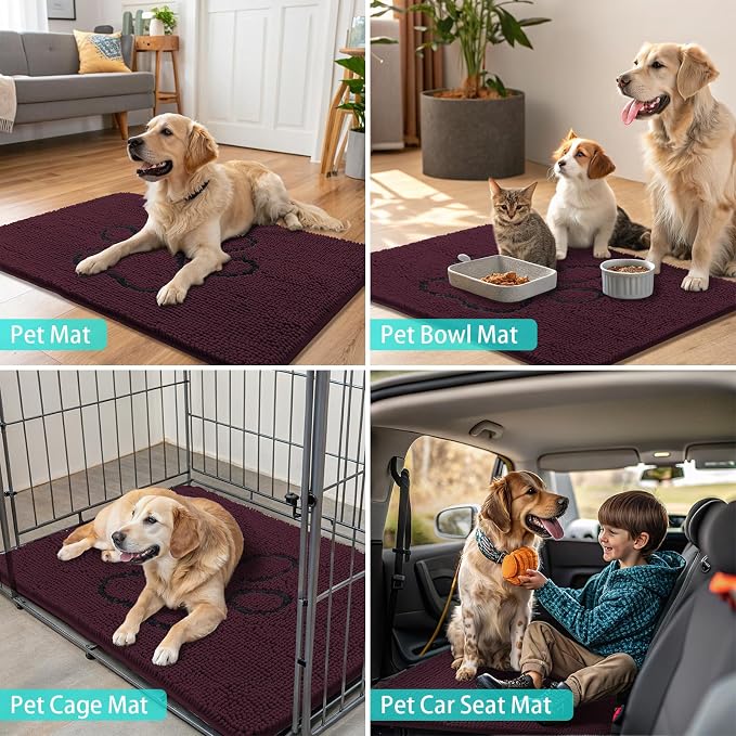 Smiry Dog Door Mat for Muddy Paws, Absorbent Dirt Trapper Non Slip Quick Dry - Image 8