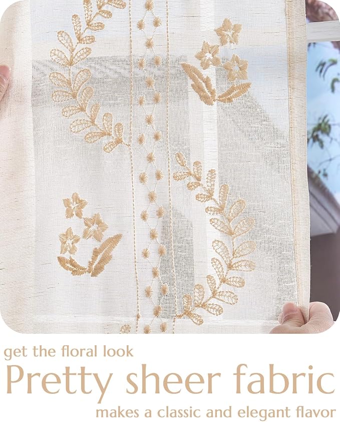 jinchan Belrose Linen Sheer Curtains - Image 3