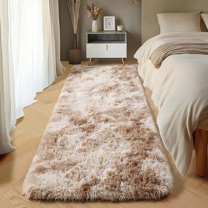 ONASAR Runner Rugs for Bedroom Living Room, Tie-Dyed Beige 2x6 Bedside Hallway by ONASAR