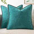 MIULEE Pack of 2 Couch Throw Pillow Covers 18x18 Inch Teal Farmhouse Decorative by MIULEE