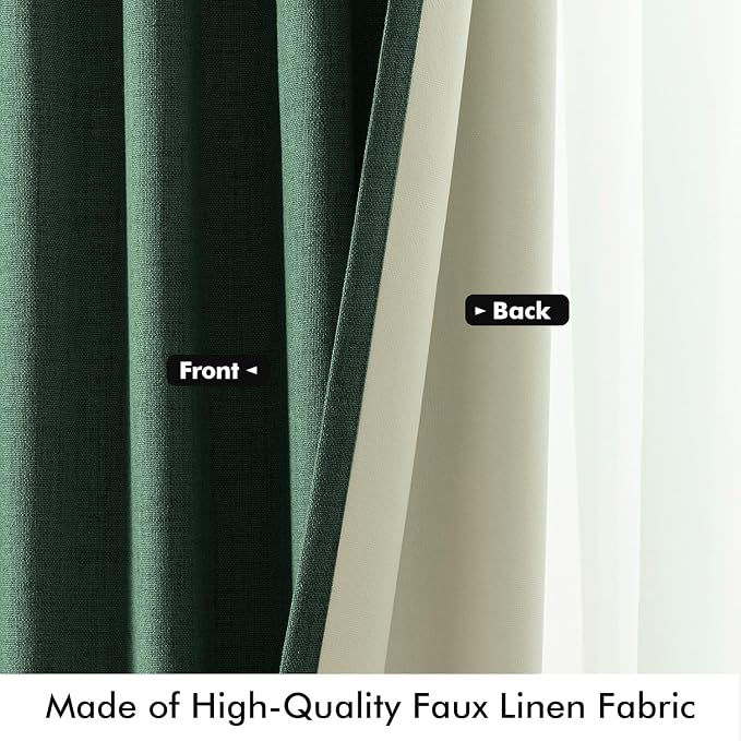 MIULEE 100% Blackout Linen Curtains - Image 6