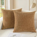 CaliTime Throw Pillow Covers Decorative 20 X 20 Inches Pack of 2 Cozy Chenille by CaliTime