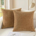 CaliTime Throw Pillow Covers Decorative 16 X 16 Inches Pack of 2 Cozy Chenille by CaliTime