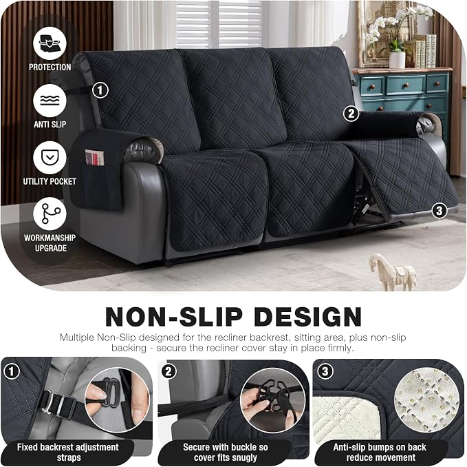TAOCOCO 100% Waterproof Recliner Sofa Cover Non Slip Couch Cover - Image 4