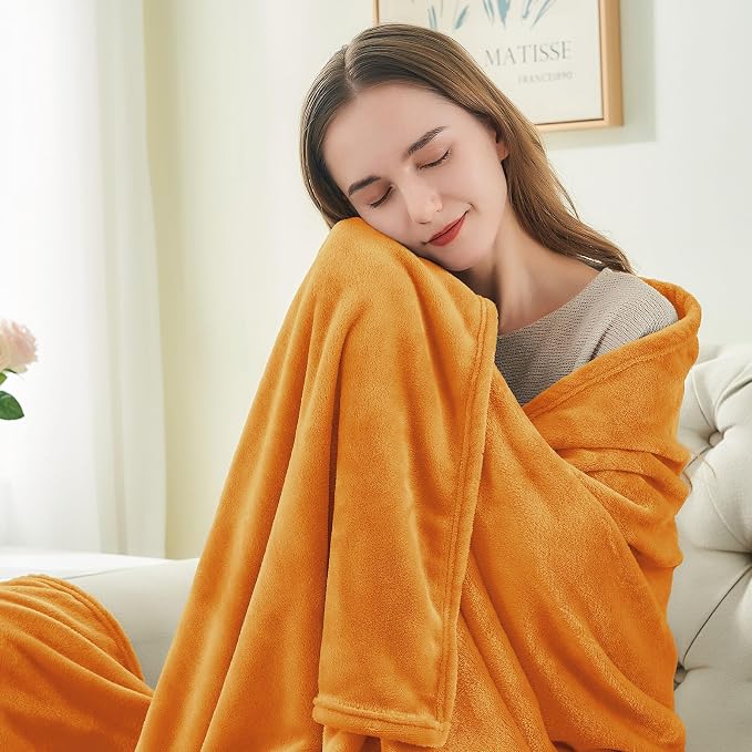 BEDELITE Burnt Orange Throw Blankets - Image 2