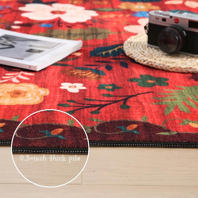 Rugcomf Runner Rug for Hallways Kitchen Rug Non Slip 2'6''x8' Washable Runner - Image 4