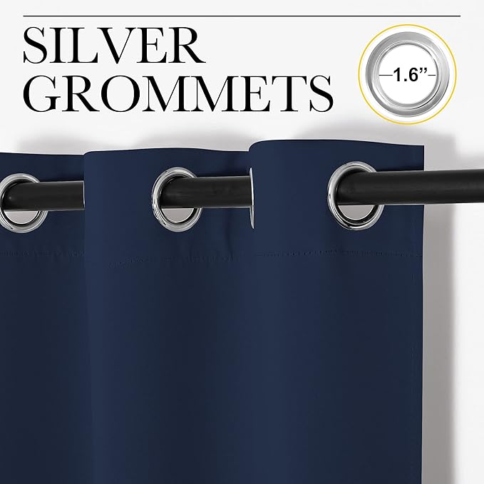 NICETOWN Blackout Draperies Curtains, 1 Pair, 29 x 40 Inch, All Season Thermal - Image 3