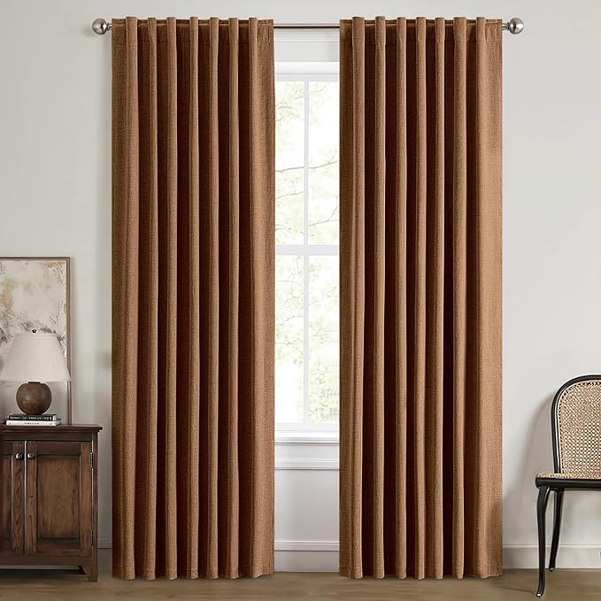 MIULEE 100% Blackout Linen Curtains by MIULEE