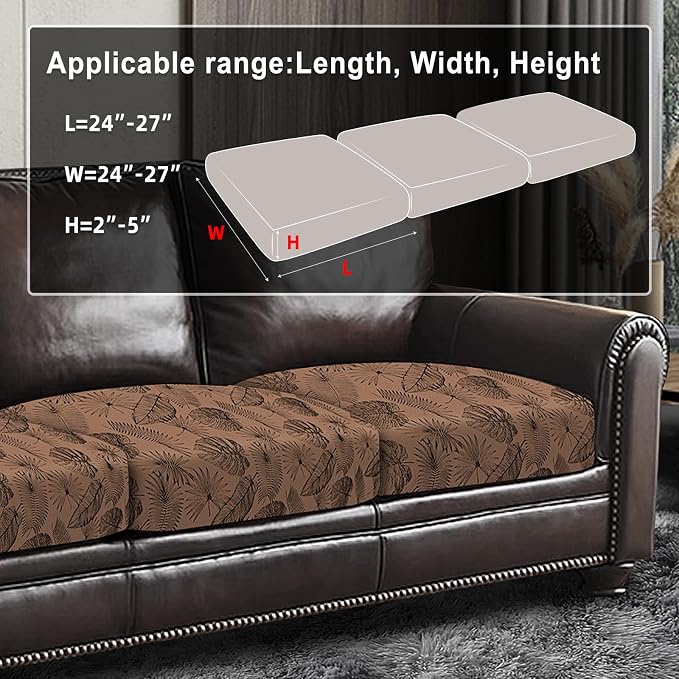 Leather Look Couch Cushion Covers Sofa Seat Slipcovers Sets Couches Furniture - Image 3