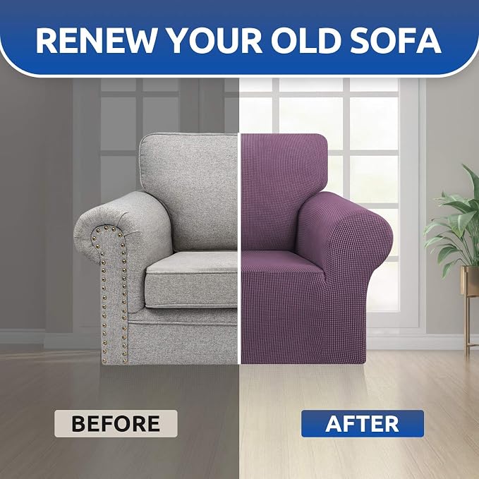 KEKUOU Stretch Single Sofa Slipcover 1 Piece Couch Sofa Cover Furniture - Image 7