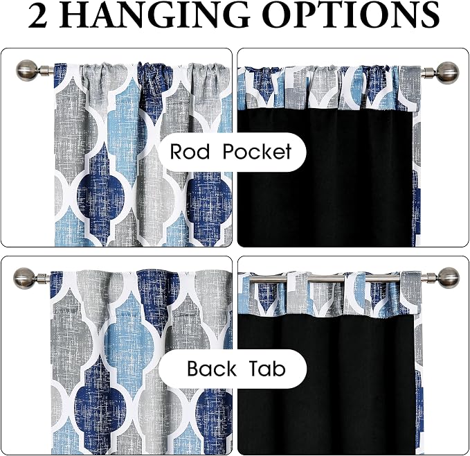 Beauoop 100% Blackout Curtains 84 Inches Long 2 Panels - Image 2