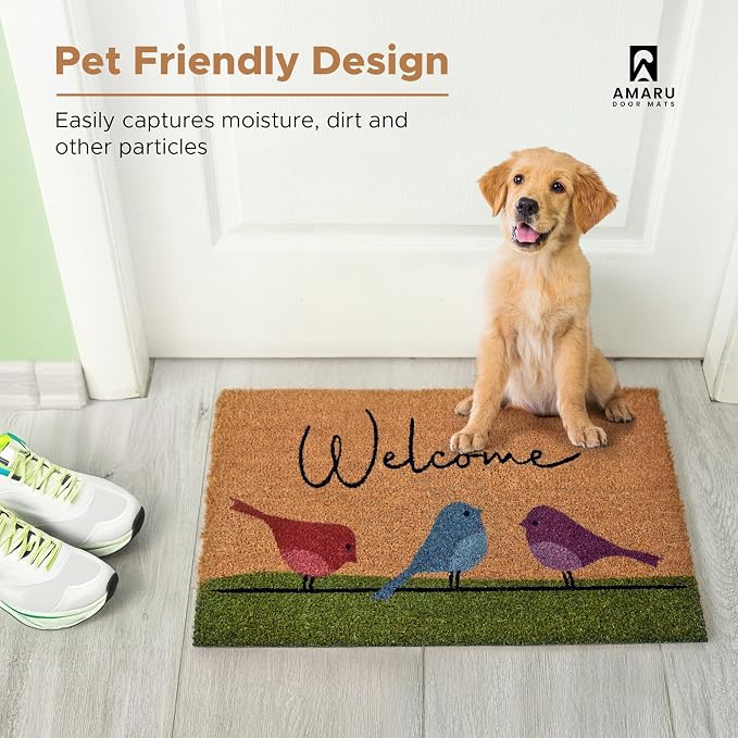 Colorful Birds - 17"x29" - Coir Door Mat - Welcome Mats - Image 7