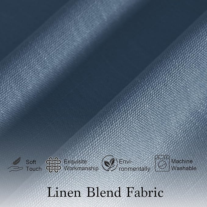 RYB HOME Kitchen Curtains Valances Faux Linen Blended Privacy Protect Shabby - Image 3