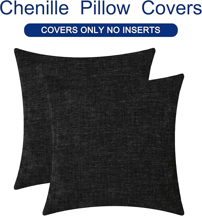 CaliTime Throw Pillow Covers Decorative 18 X 18 Inches Pack of 2 Cozy Chenille - Image 6