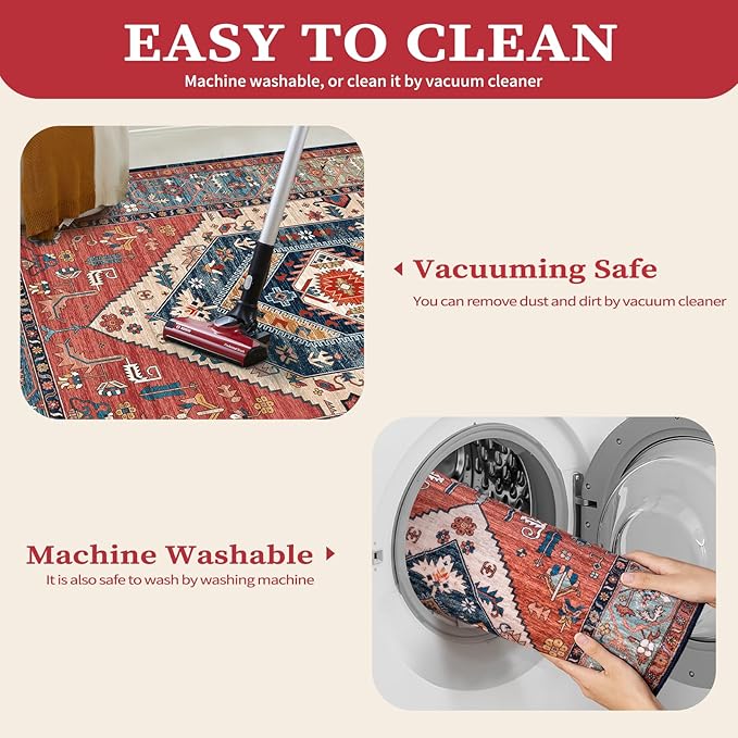 SERISSA 6x8 Area Rugs for Living Room, Large Washable Non-Slip Boho Rug - Image 4