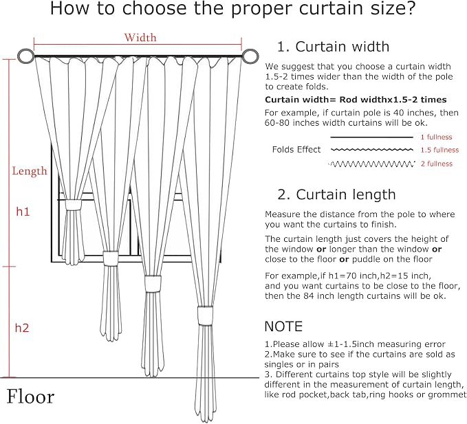 Vision Home Natural Pinch Pleated Full Blackout Curtains Linen Blended Room - Image 6