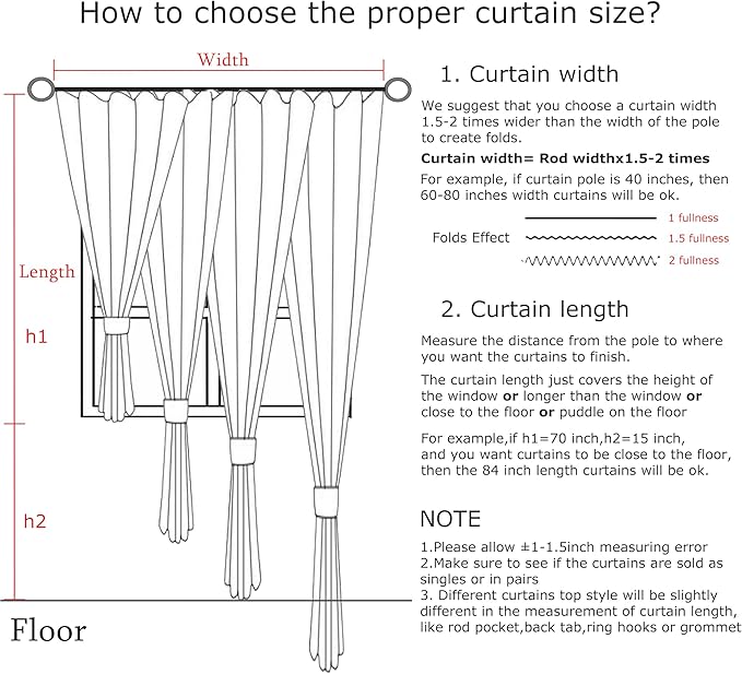 Vision Home Natural Full Blackout Curtains Linen Blended Darkening Window - Image 7