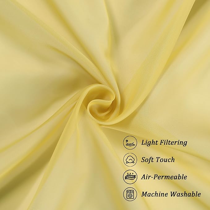 Chyhomenyc Mustard Yellow Sheer Valances - Image 7