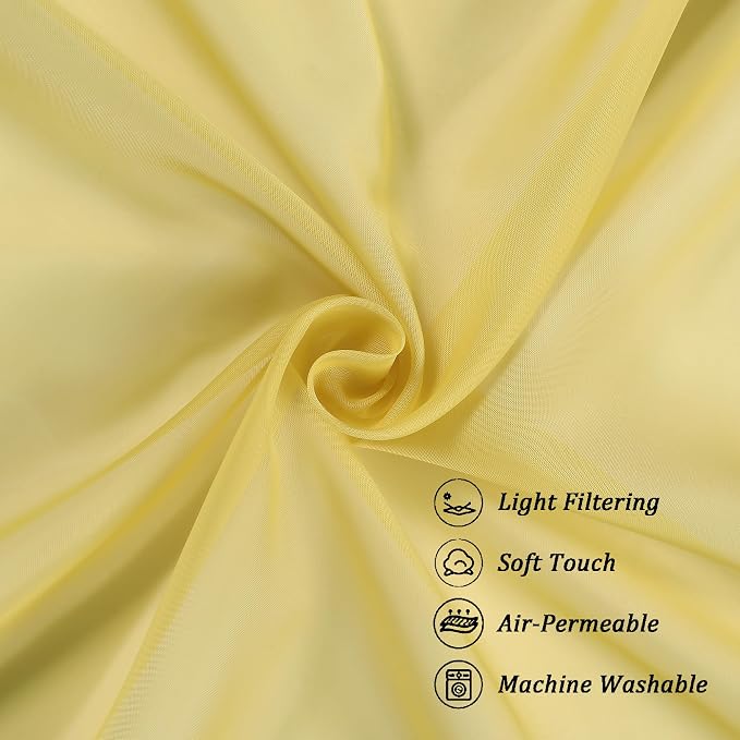 Chyhomenyc Mustard Yellow Sheer Valances - Image 4