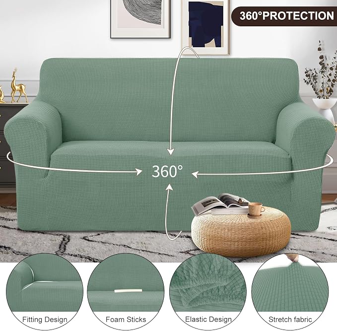 U-NICE HOME Oversized Stretch Loveseat Couch Cover Sofa Covers Washable Sofa - Image 3