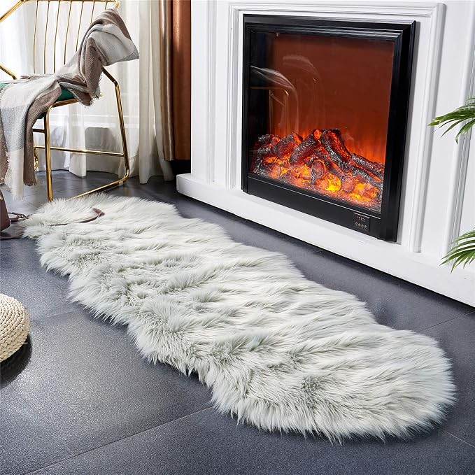EasyJoy Ultra Soft Fluffy Shaggy Area Rug Faux Fur, Chair Cover, Fuzzy Seat Pad - Image 3