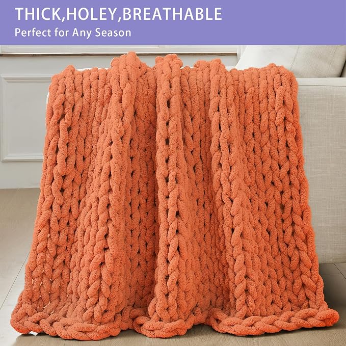 Bigacogo Chunky Knit Throw Blanket - Image 4
