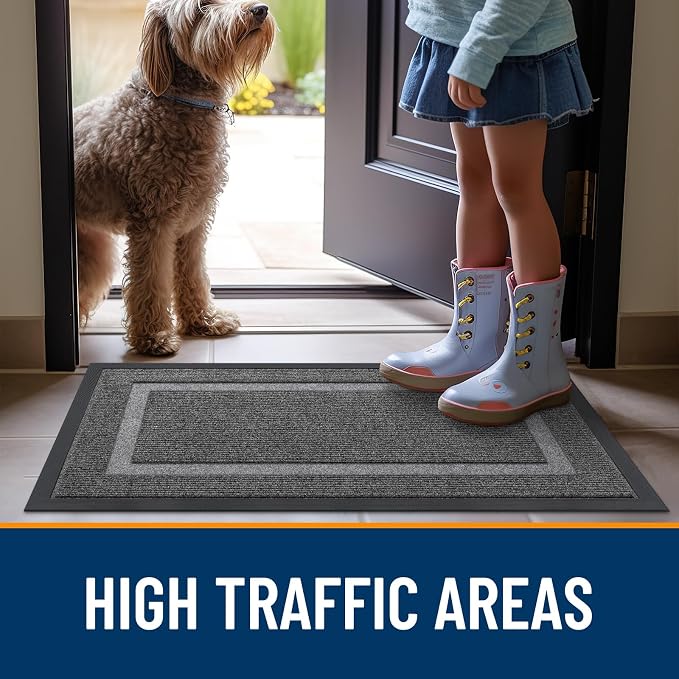 OLANLY Front Door Mat Outside 33x21, All-Season Heavy-Duty Rubber Doormat | - Image 7
