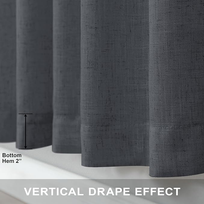 Dark Grey Curtains 84 Inch Length 2 Panels Set - Image 5