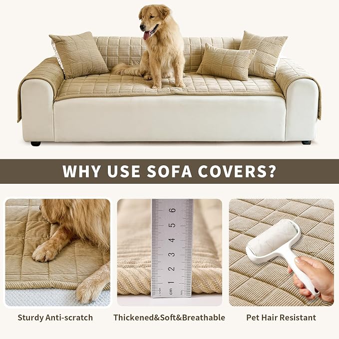 Couch Covers for Dogs Washable, Non Slip Couch Covers for Loveseat Sofa Pet - Image 5