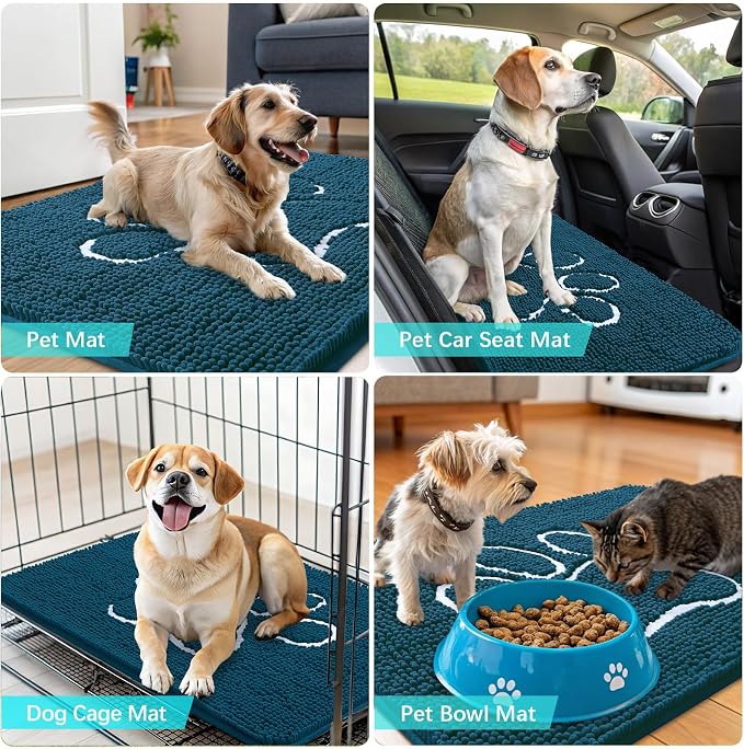 OLANLY Dog Door Mat for Muddy Paws 70x24, Paw Print Design, Absorbs Moisture - Image 7