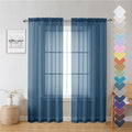Lecloud Dusty Blue Sheer Curtains 72 Inches Long 2 Panels, Light Filtering by Lecloud