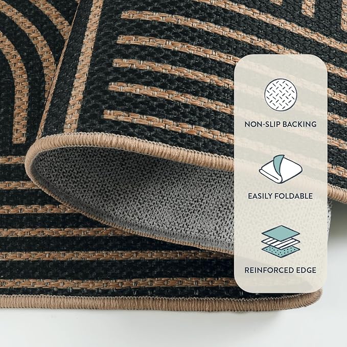 Lahome Enfys Modern Geometric Easy Jute Rug, 6x9 Area Rugs - Image 4